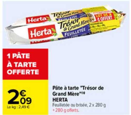pâte à tarte "trésor de grand mère" herta