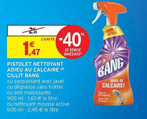pistolet nettoyant adieu au calcaire cillit bang