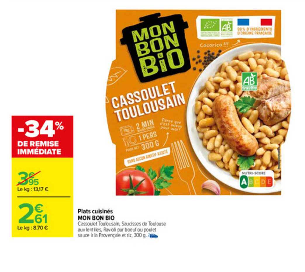 plats cuisinés mon bon bio
