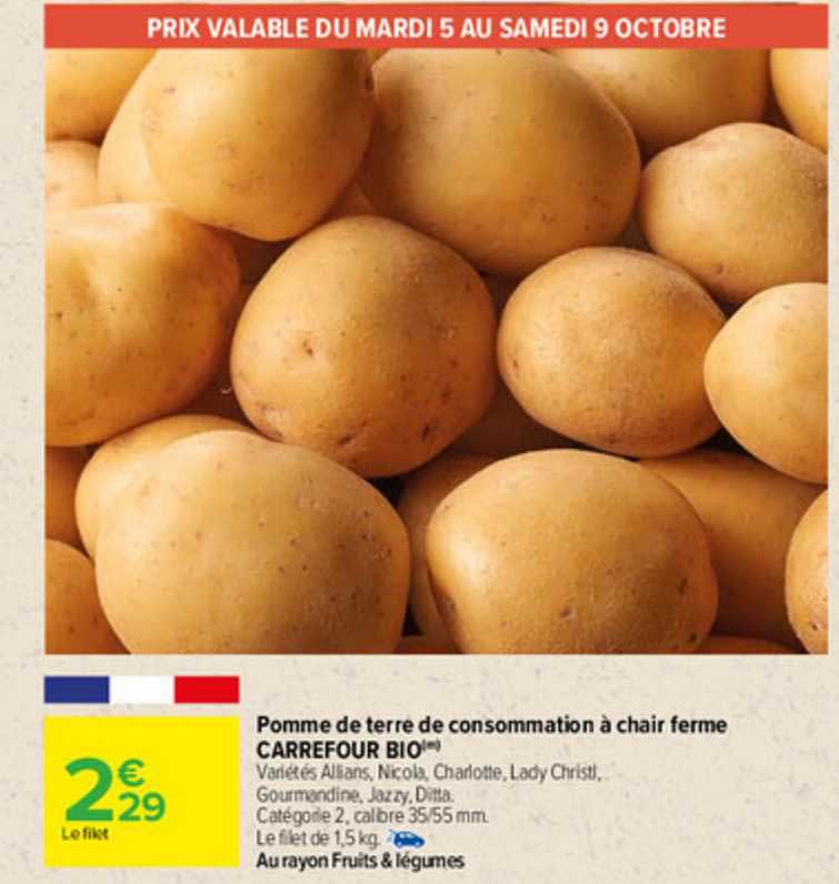 Pomme De Terre De Consommation à Chair Ferme Carrefour Bio