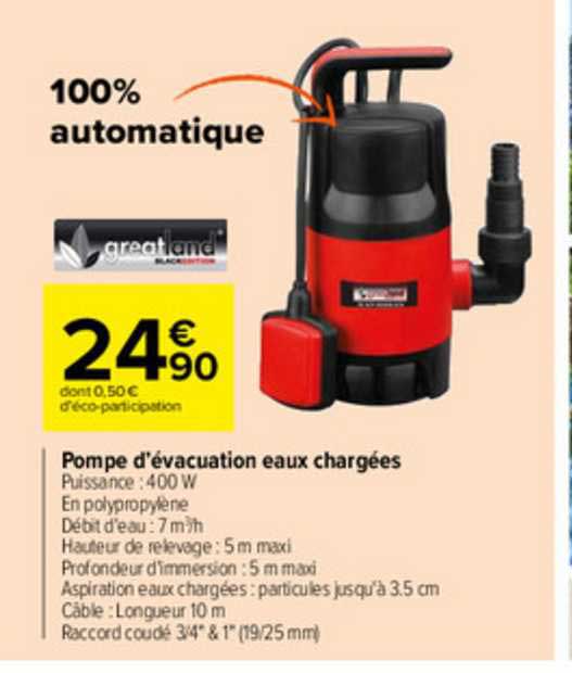 pompe d'évacuation eaux chargées