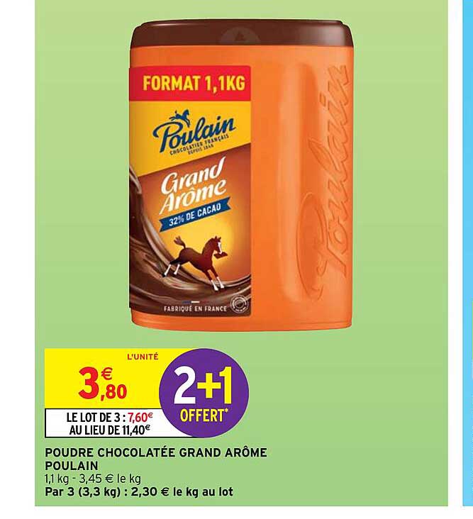 poudre chocolatée grand arôme poulain