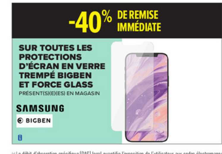 protections d'écran en verre trempé bigben et force glass