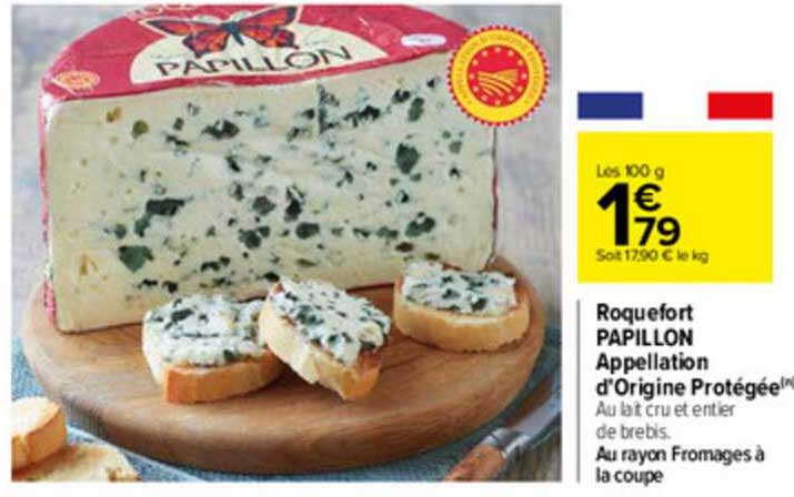 roquefort papillon appellation d'origine protégée
