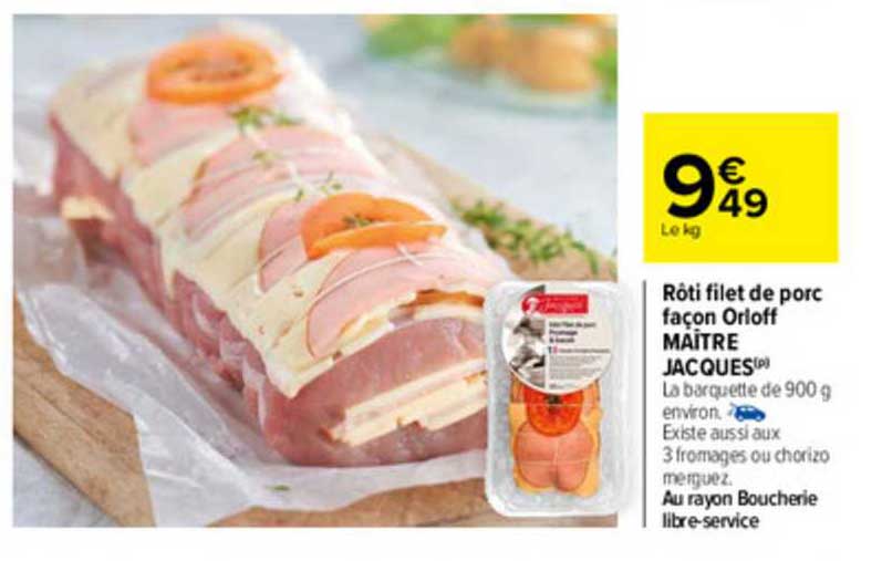 Rôti Filet De Porc Façon Orloff Maître Jacques
