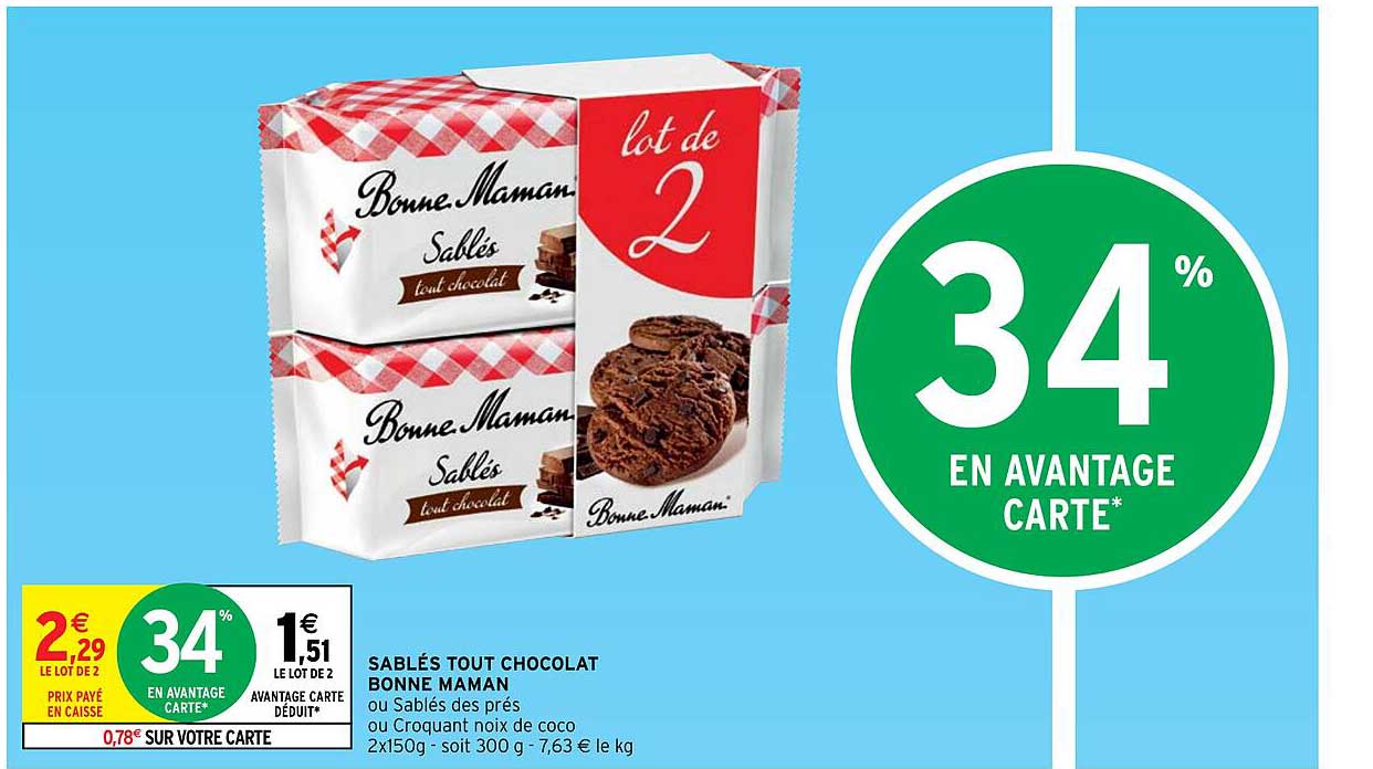 sablés tout chocolat bonne maman