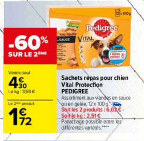 Sachets Repas Pour Chien Vital Protection Pedigree