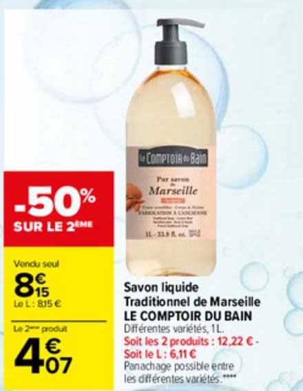 Savon Liquide Traditionnel De Marseille Le Comptoir Du Bain