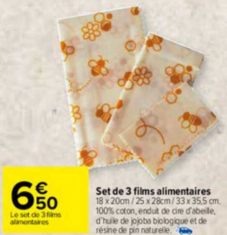 set de 3 films alimentaires