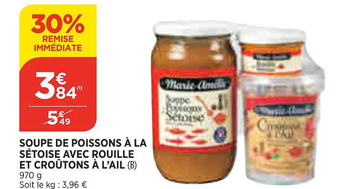 soupe de poissons à la sétoise avec rouille et croûtons à l'ail