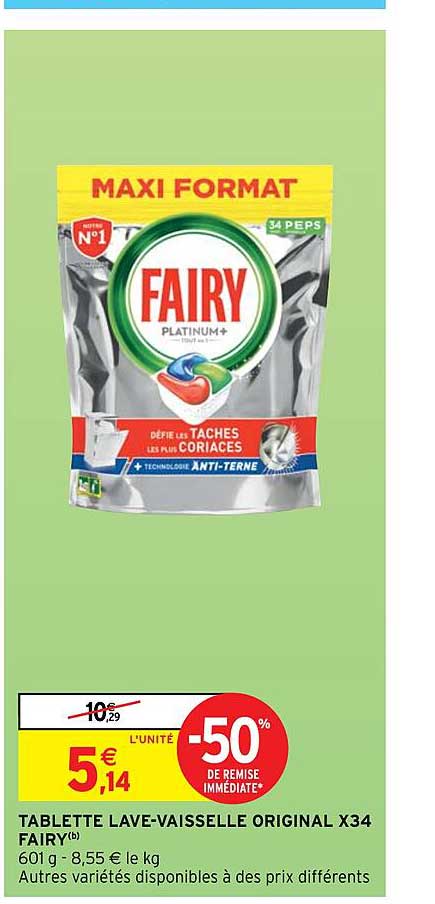 tablette lave-vaisselle original x34 fairy