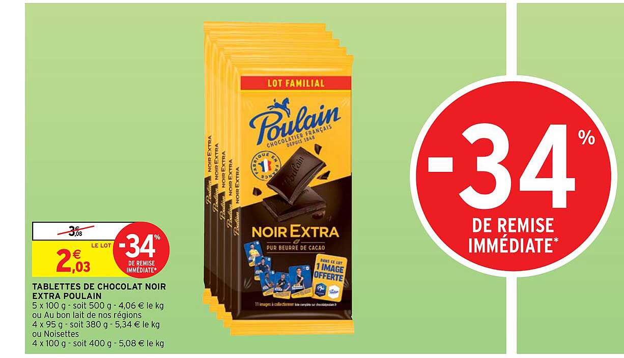Tablettes De Chocolat Noir Extra Poulain