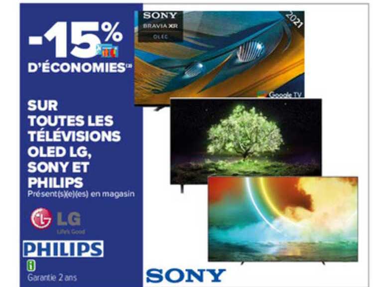 télévisions oled lg, sony et philips