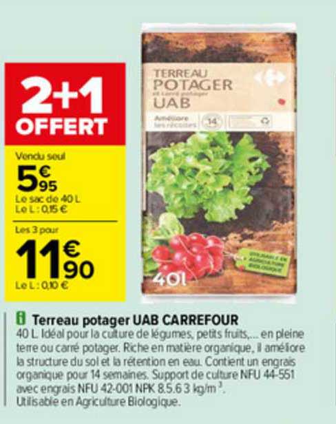 terreau potager uab carrefour