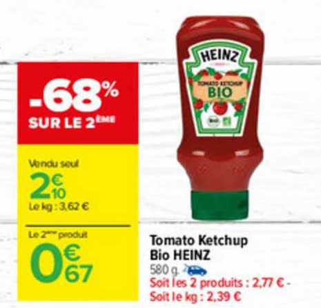 tomato ketchup bio heinz