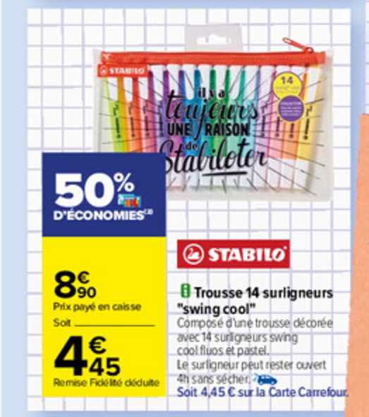 Trousse 14 Surligneurs "swing Cool" Stabilo
