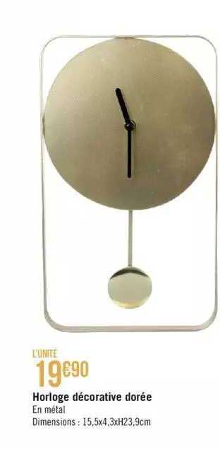 horloge décorative dorée