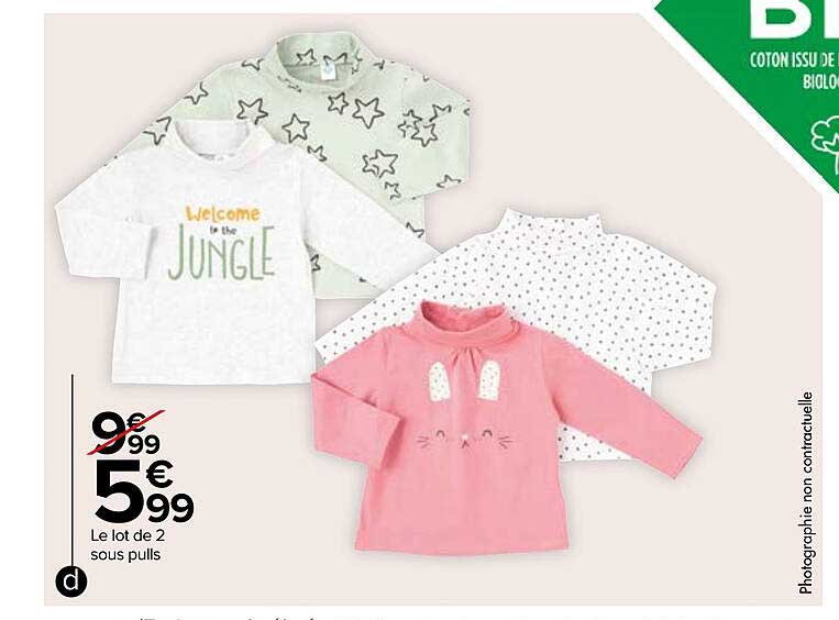 le lot de 2 sous pulls