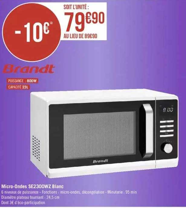 Micro-ondes Se2300wz Blanc Brandt