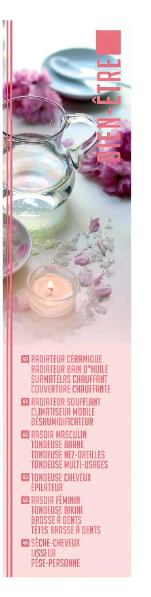 radiateur céramique, radiateur bain d'huile, surmatelas chauffant, couverture chauffante, radiateur soufflant, climatiseur mobile, déshumidificateur, rasoir masculin, tondeuse barbe, tondeuse nez