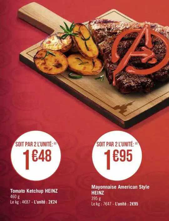 tomato ketchup heinz, mayonnaise american style heinz
