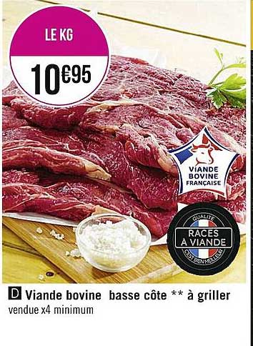 viande bovine basse côte**à griller