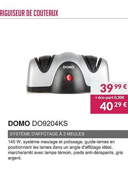 aiguiseur de couteaux domo do9204ks