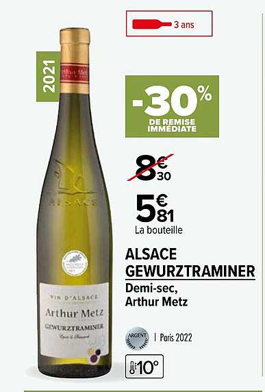 alsace gewurztraminer demi-sec, arthur metz 2021