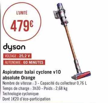 aspirateur balai cyclone v10 absolute orange dyson