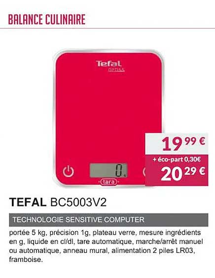 balance culinaire tefal bc5003v2 technologie sensitive computer
