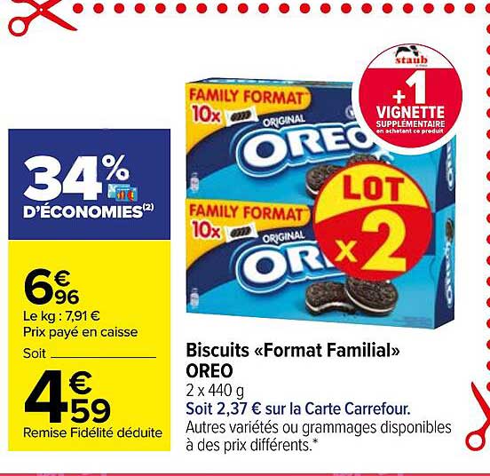 Biscuits «format Familial» Oreo
