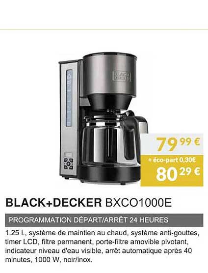 Black + Decker Bxco1000e Programmation Départ-arrêt 24 Heures