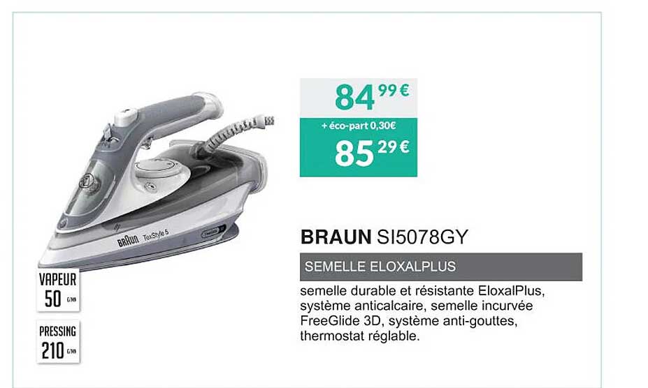 Braun Si5078gy Semelle Eloxalplus