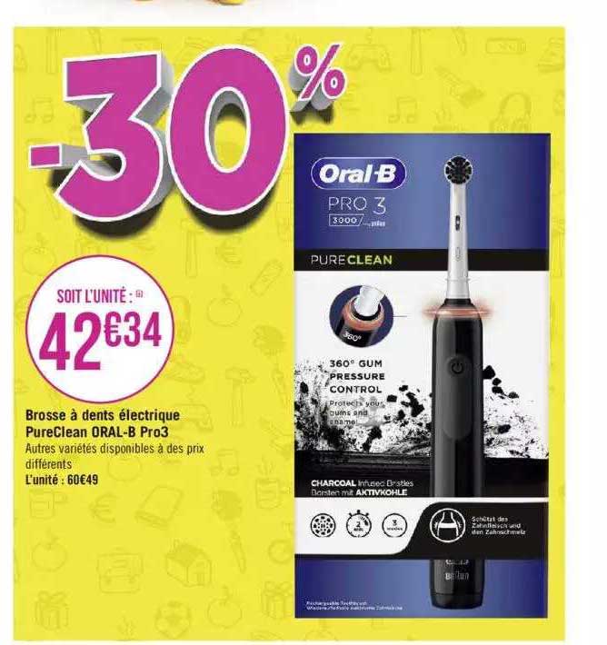 brosse à dents électrique pureclean oral-b pro3