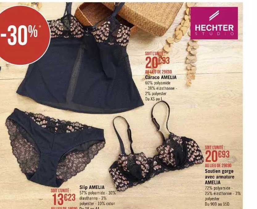 carace amélia, slip amélia, soutien gorge avec armature amélia hechter studiio
