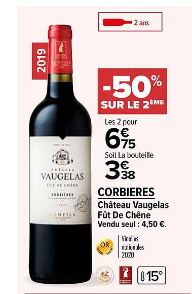corbières château vaugelas fût de chêne 2019