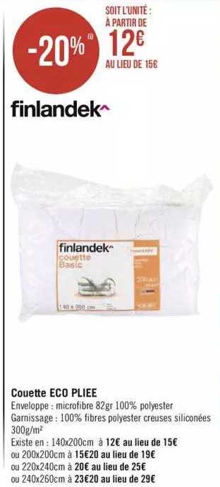 Couette éco Pliée Finlandek