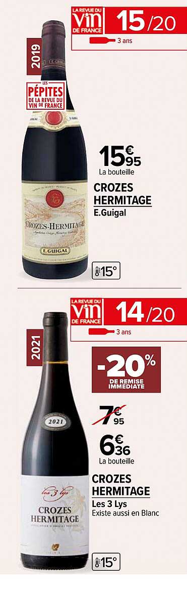 crozes hermitage e.guigal 2019, crozes hermitage les 3 lys 2021