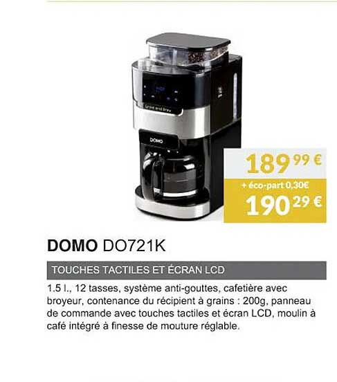 domo do721k touches tactiles et écran lcd