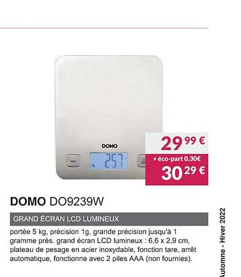 domo do9239w grand écran lcd lumineux