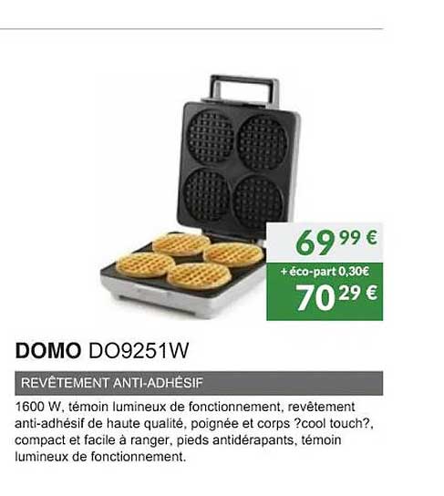 domo do9251w revêtement anti-adhésif