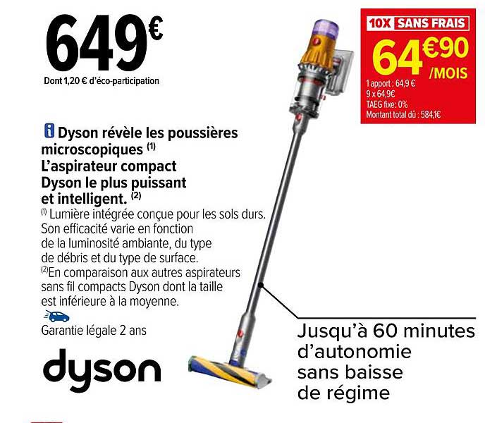 dyson révèle les poussières microscopiques l'aspirateur compact dyson le plus puisssant et intelligent