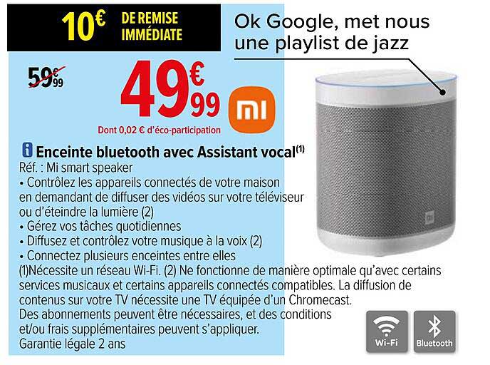 enceinte bluetooth avec assistant vocal xiaomi