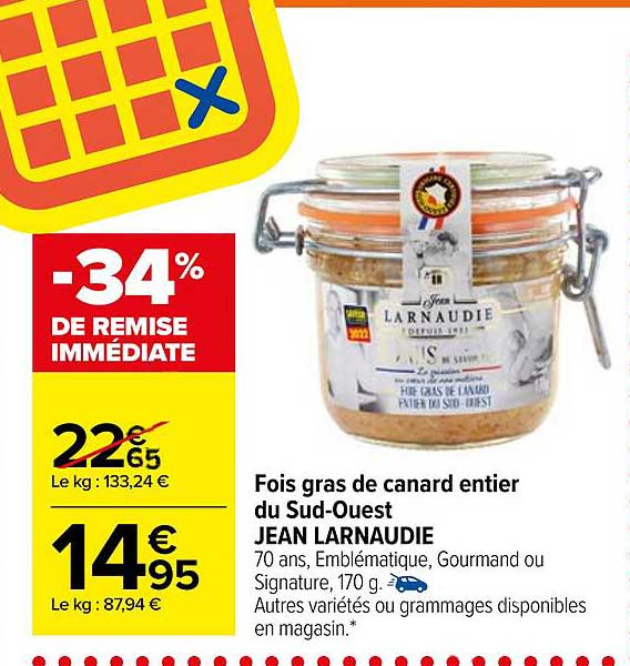 fois gras de canard entier du sud-ouest jean larnaudie