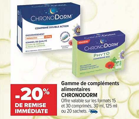 gamme de compléments alimentaires chronodorm