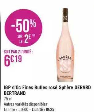igp d'oc fines bulles rosé sphère gerard bertrand