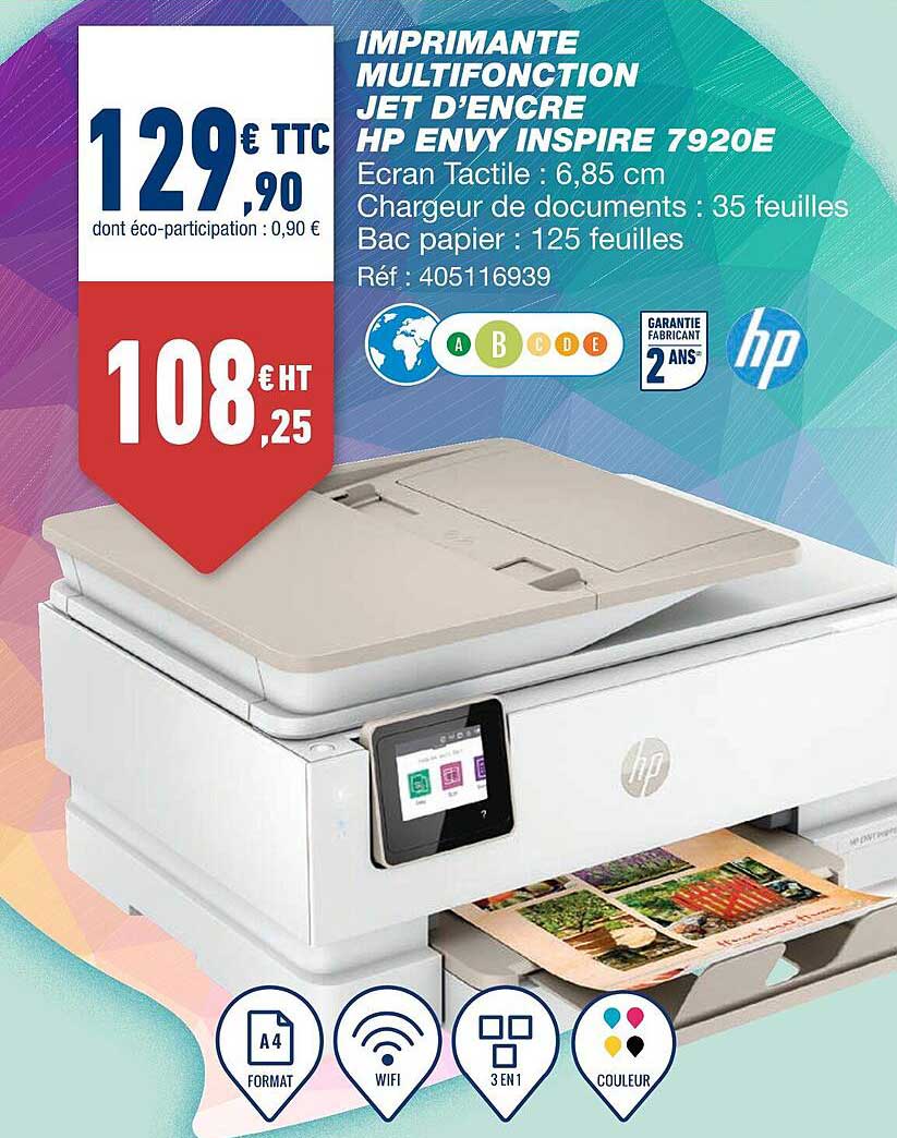 imprimante multifonction jet d'encre hp envy inspire 7920e