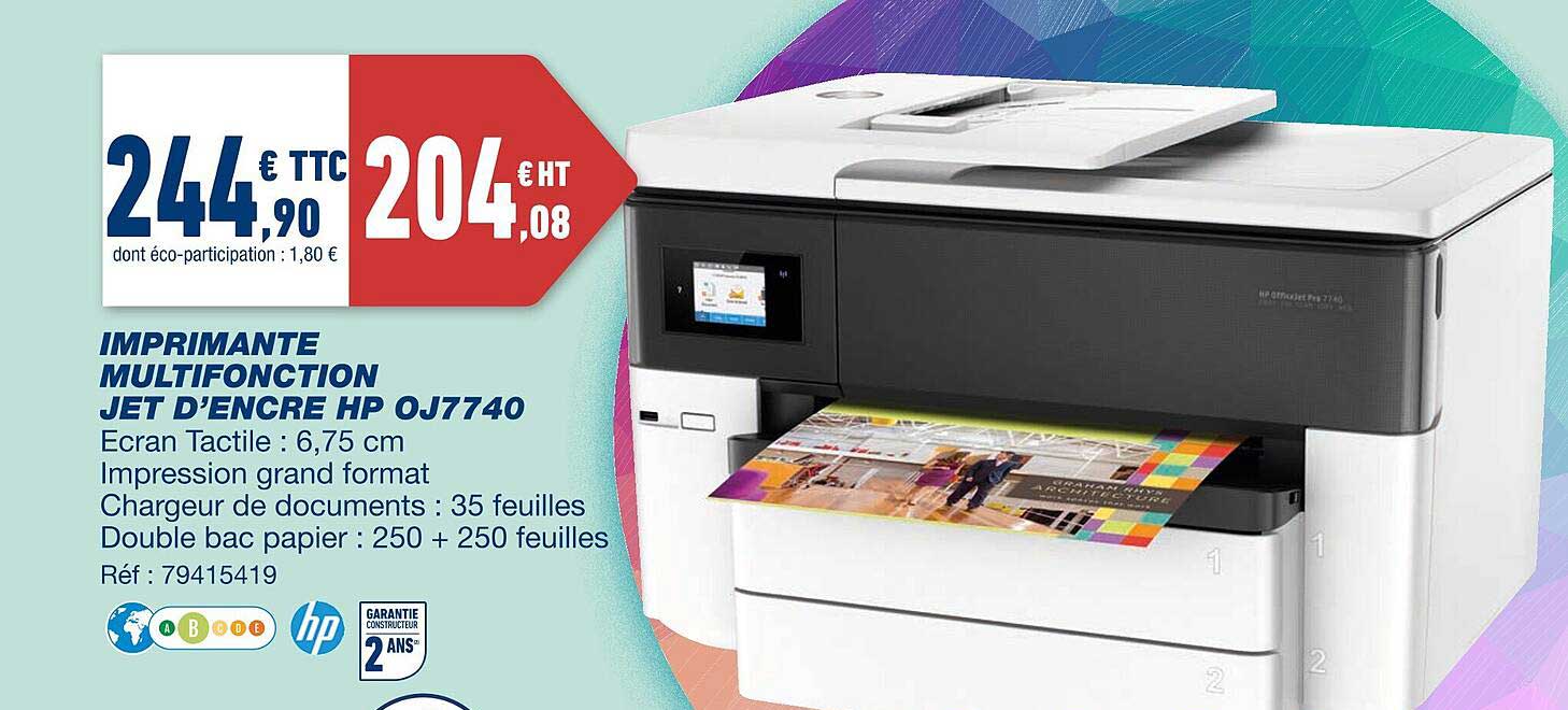 imprimante multifonction jet d'encre hp oj7740