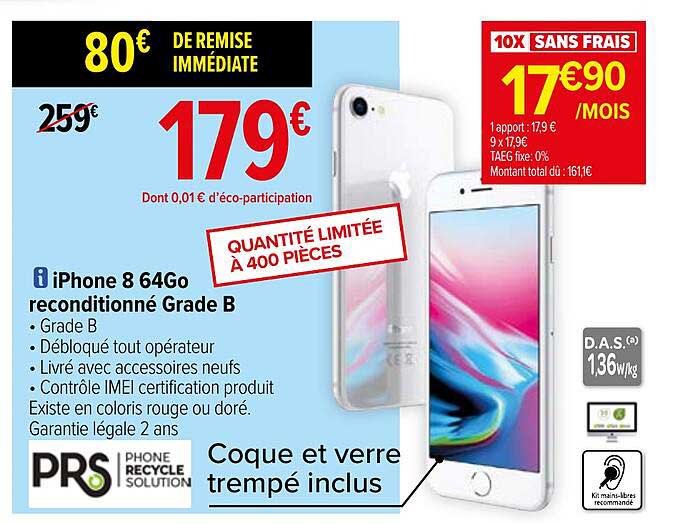 iPhone 8 64Go reconditionné Grade B