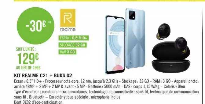 kit realme c21 + buds q2